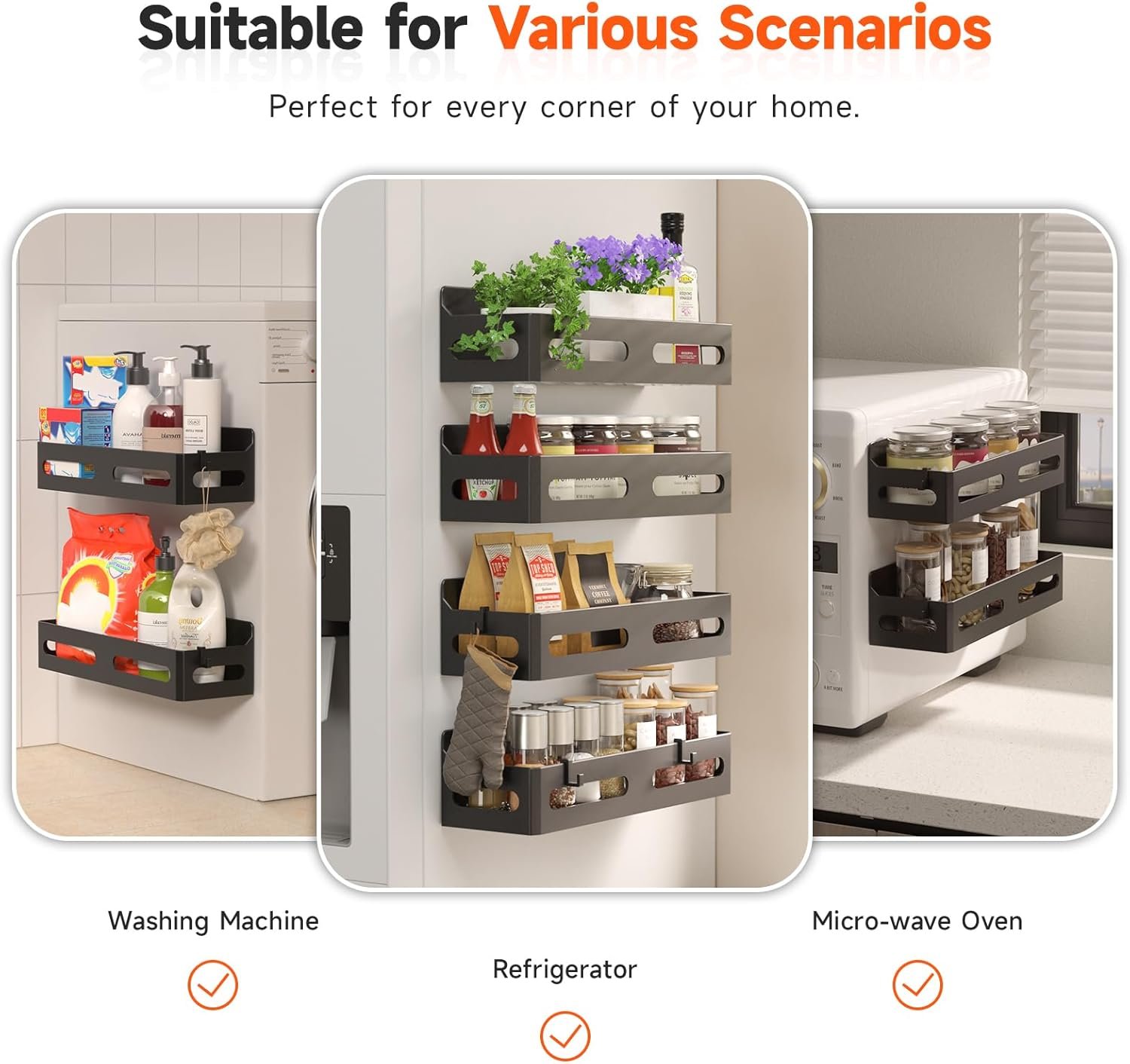 Included hooks on the rack holding small kitchen utensils