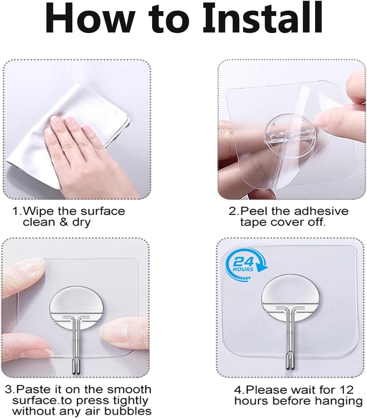 Close-up of the adhesive backing and hook design