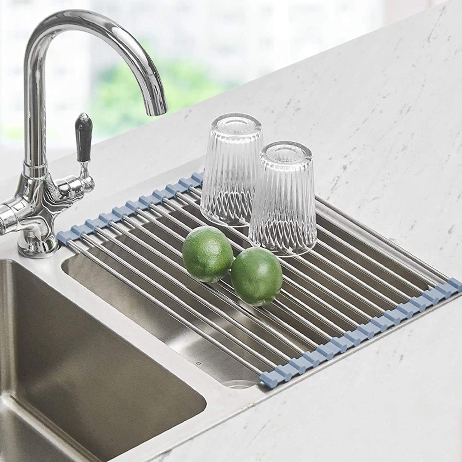 Seropy roll-up dish drying rack unrolled flat