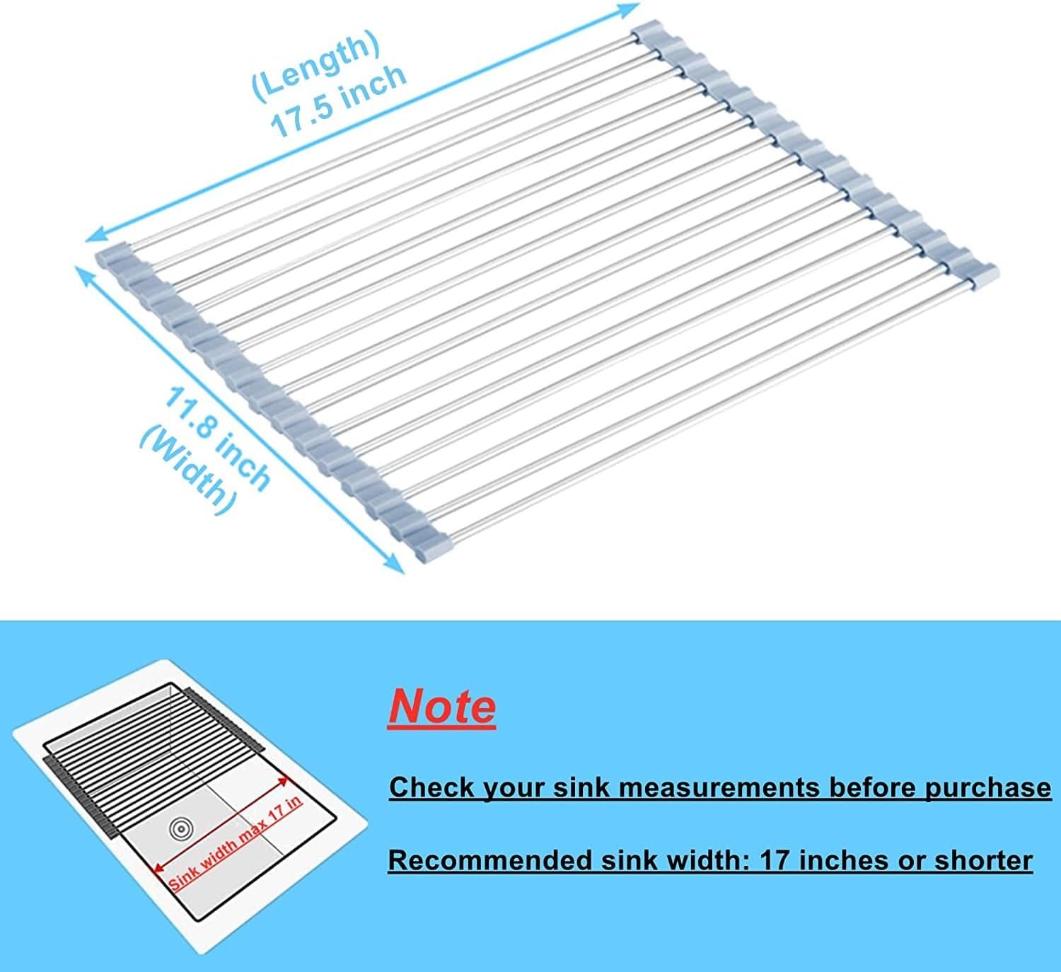 Close-up of the stainless steel roll-up rack construction