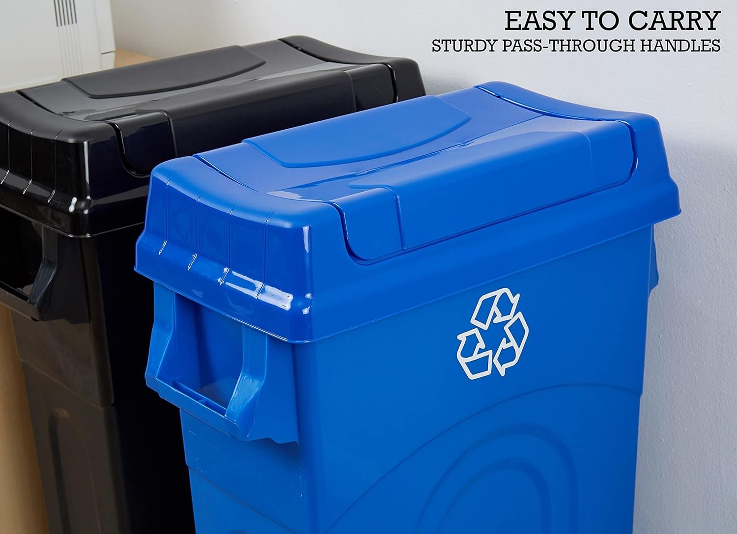 United Solutions highboy bin used for recycling in a kitchen
